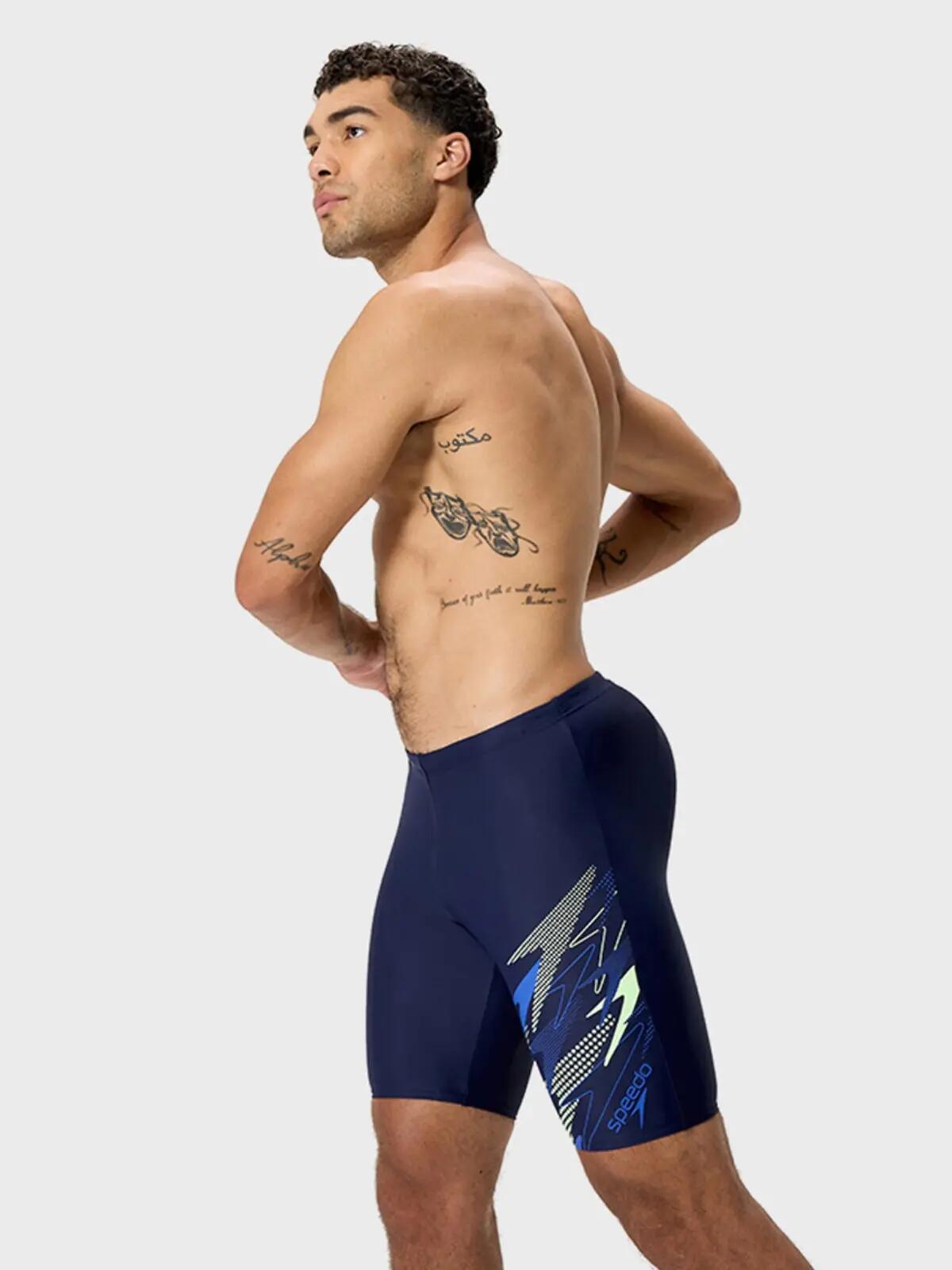 Jammer De Natation Motif/style Logo MEDLEY Homme (Bleu Violacé / Bleu Vif 5/7