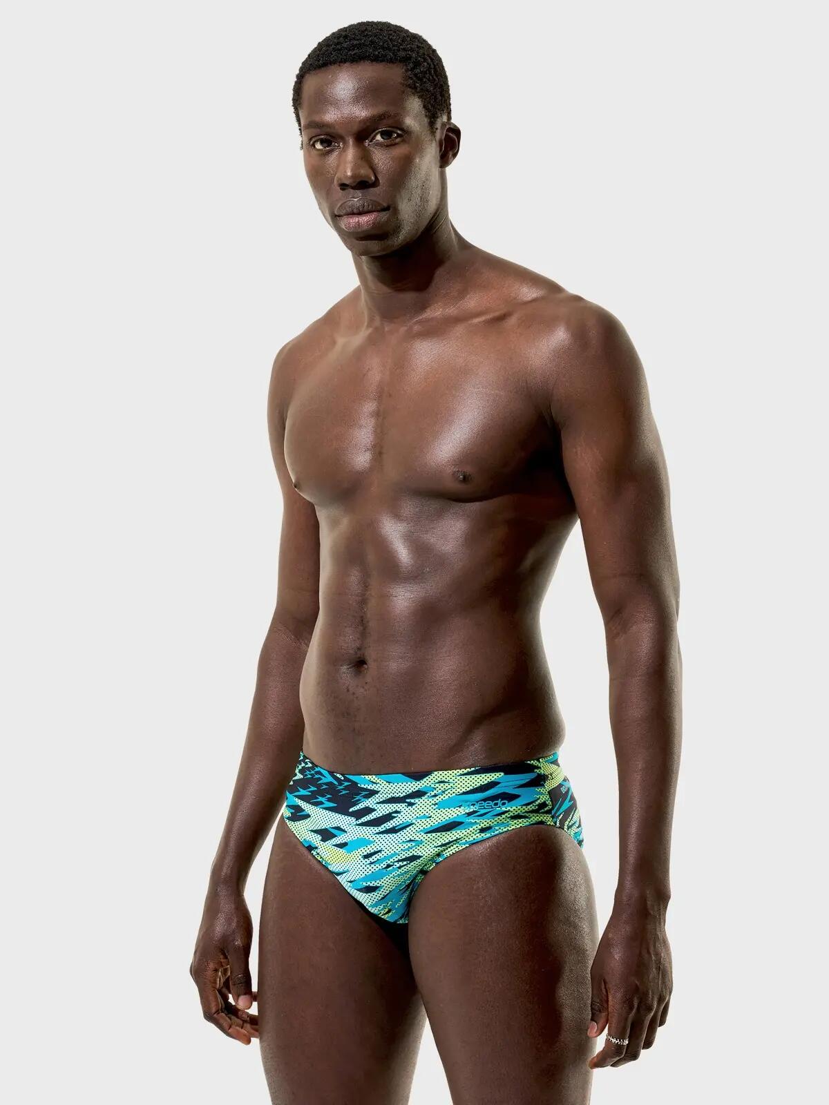 Heren Hyperboom Zwemslip Groen & Blauw 2/7