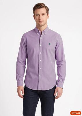 Second life - vintage polo ralph lauren purple casual shirt men m