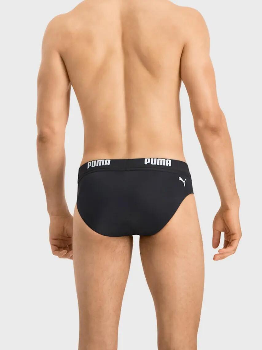 Heren Zwemslip Logo Waistband Zwart 3/4