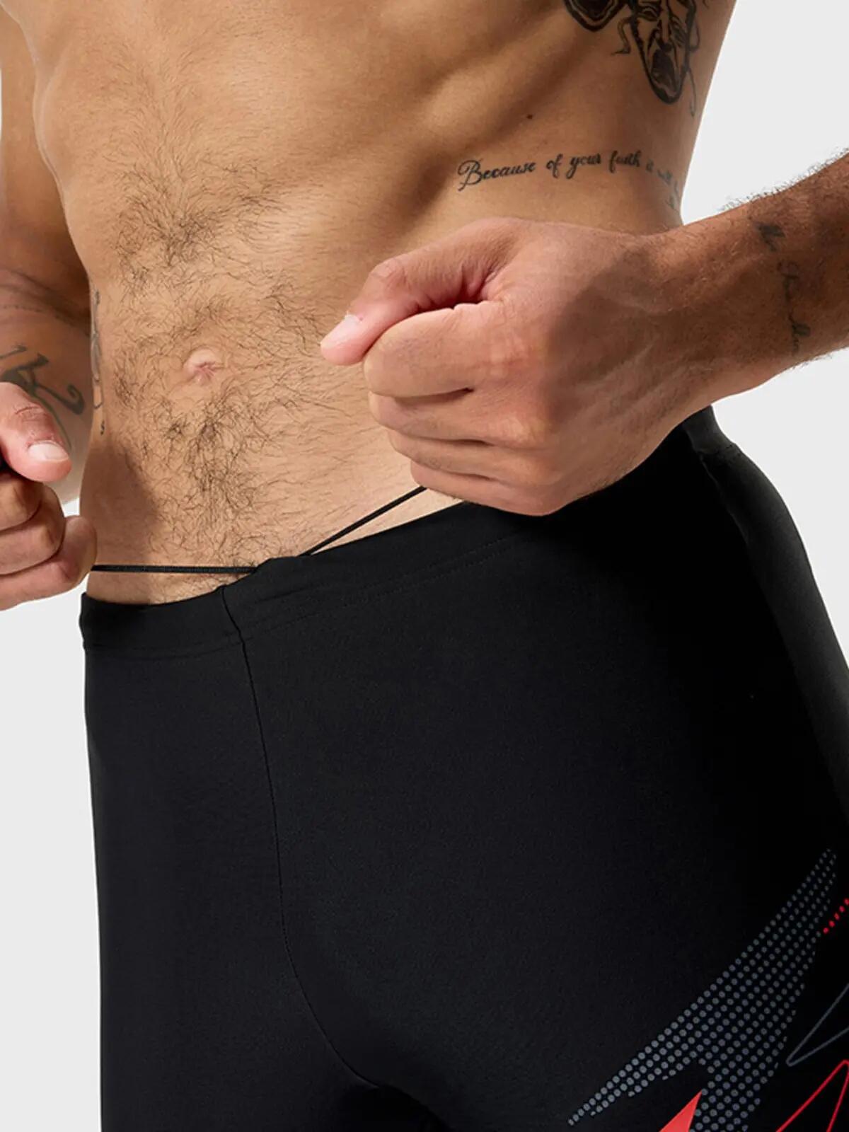 Mens Medley Logo Jammer Shorts (Black/Red) 5/7