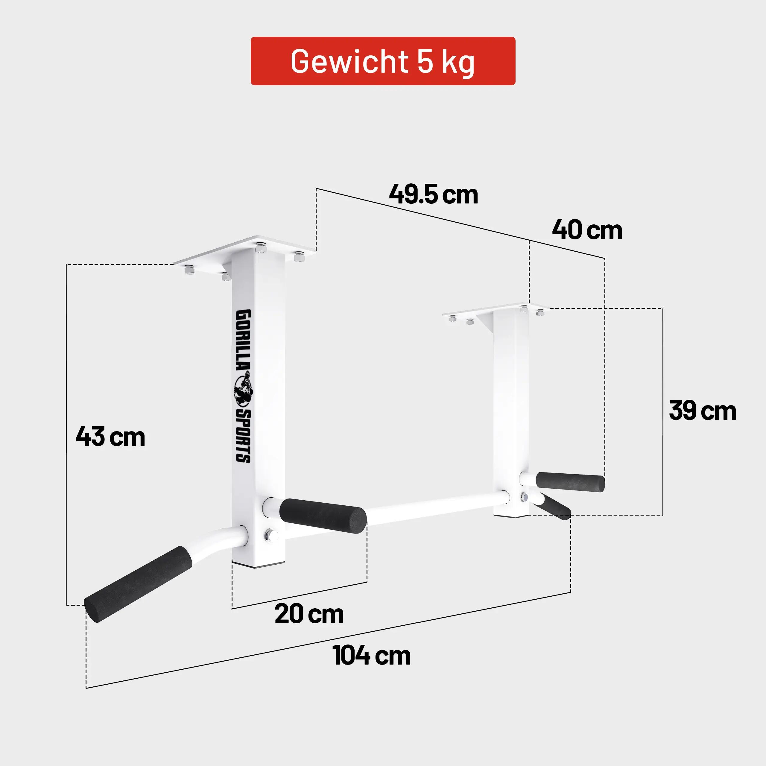 Optrekstang - Pull Up Bar - Dakmontage - Belastbaar tot 350 kg - Wit 6/9