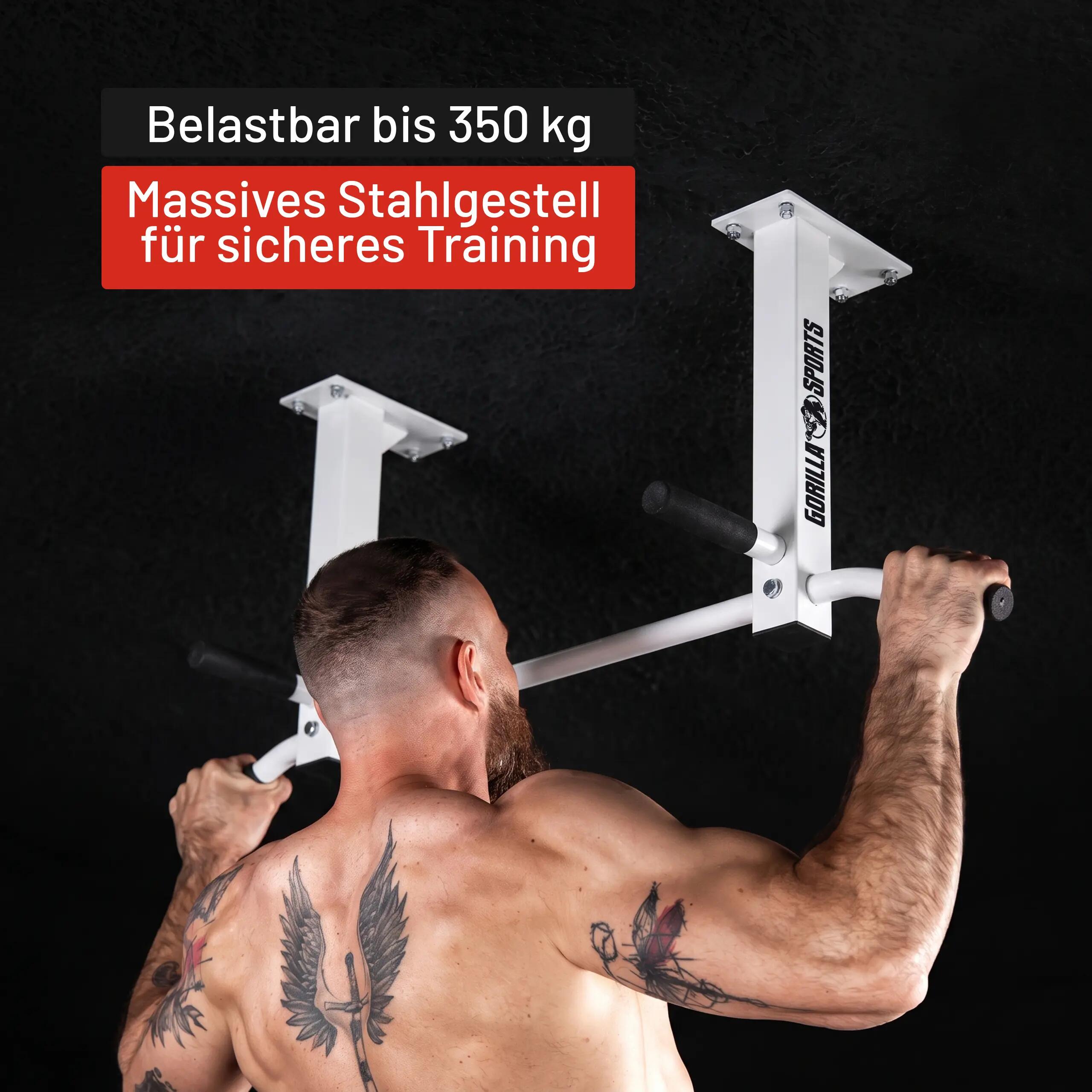 Optrekstang - Pull Up Bar - Dakmontage - Belastbaar tot 350 kg - Wit 4/9