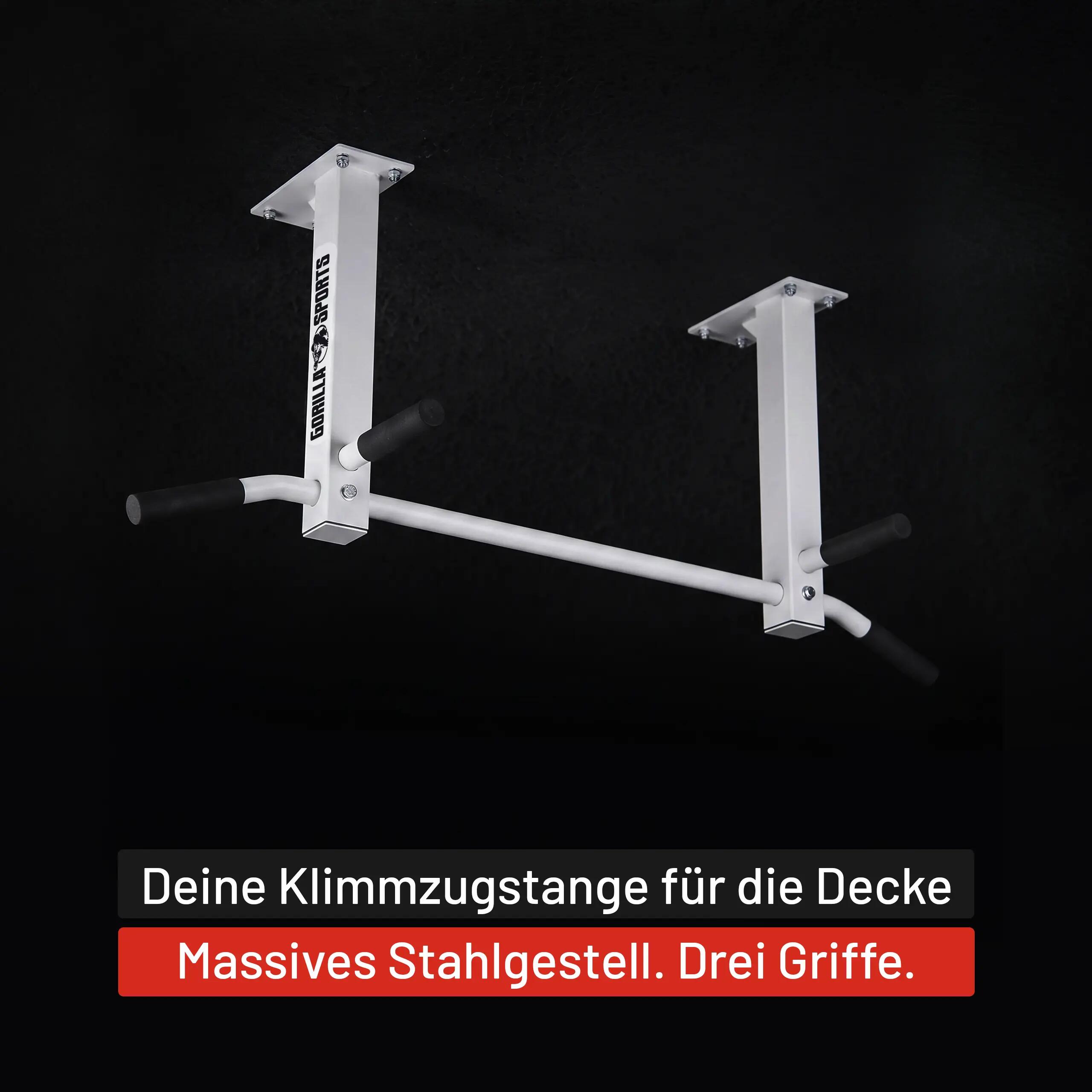 Optrekstang - Pull Up Bar - Dakmontage - Belastbaar tot 350 kg - Wit 3/9