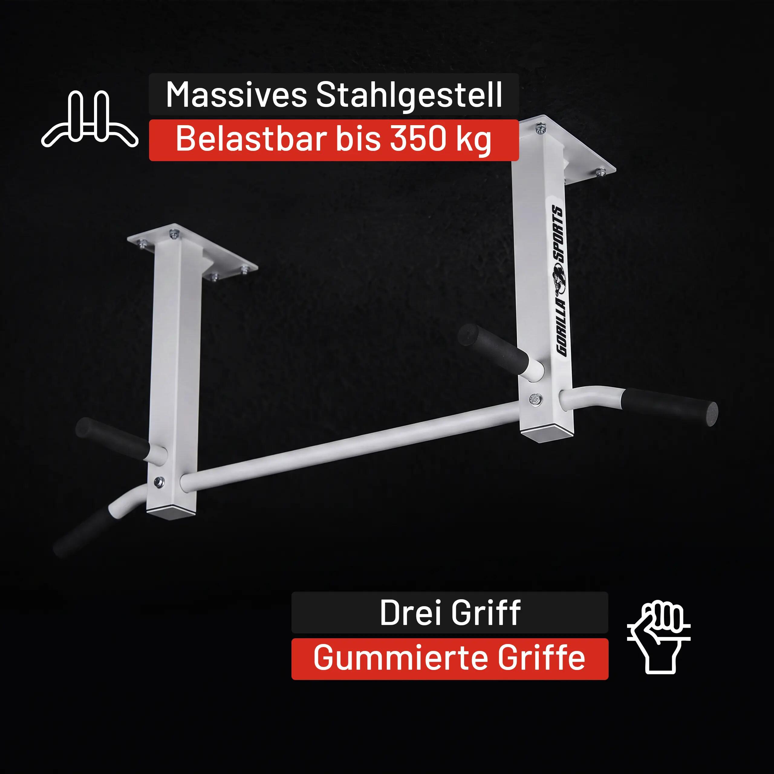 Optrekstang - Pull Up Bar - Dakmontage - Belastbaar tot 350 kg - Wit 2/9