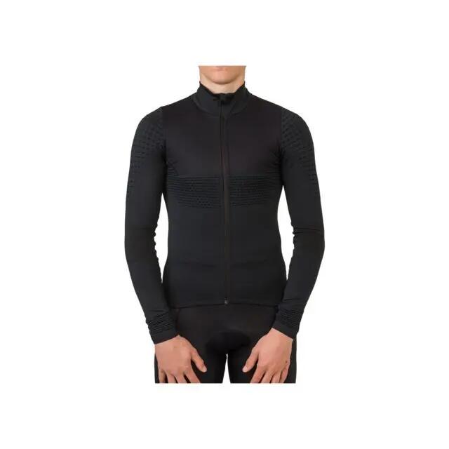 Maillot de cyclisme homme manches longues seamless coupe-vent noir 2/7