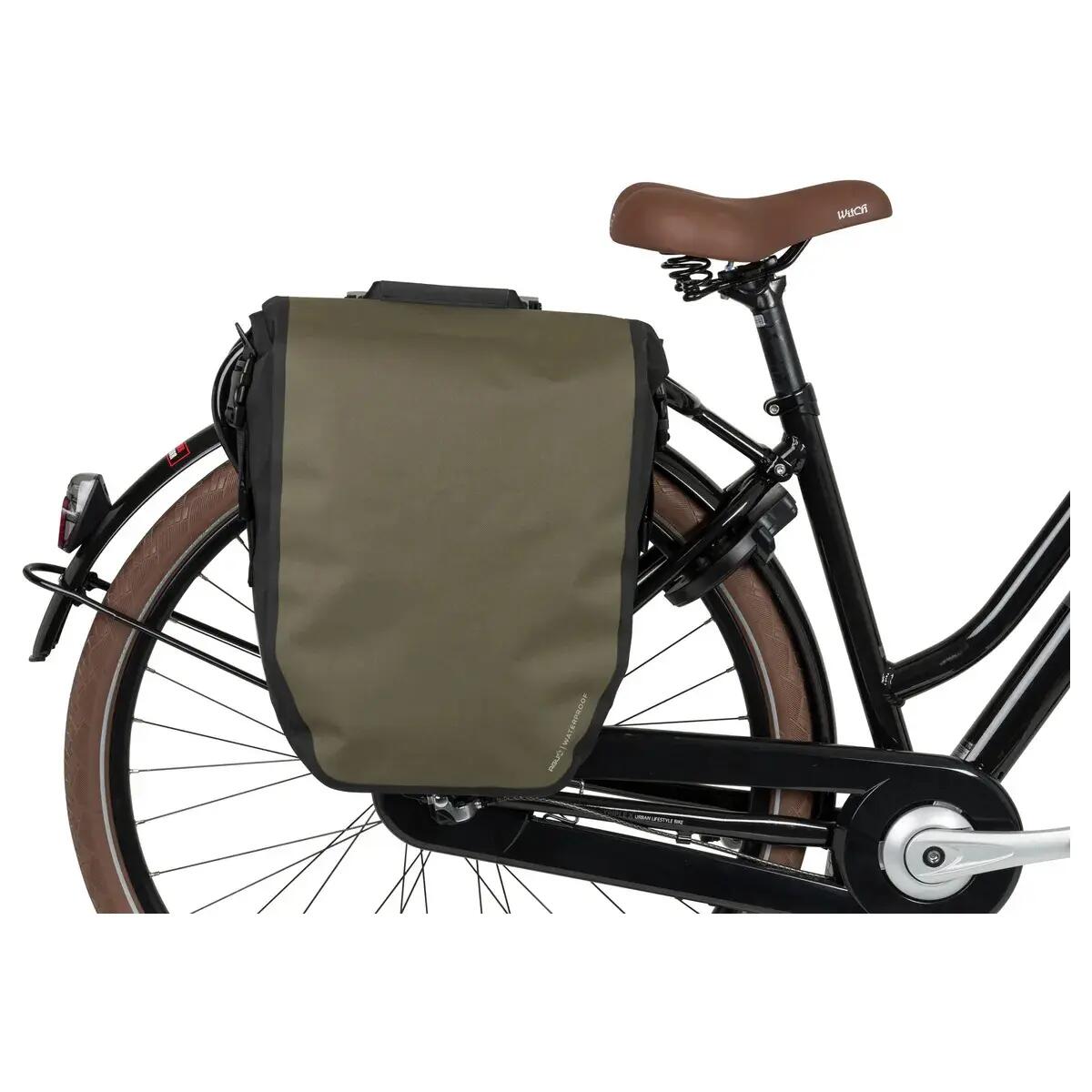 Alforja individual para bicicleta, 21L, impermeable, verde 2/7