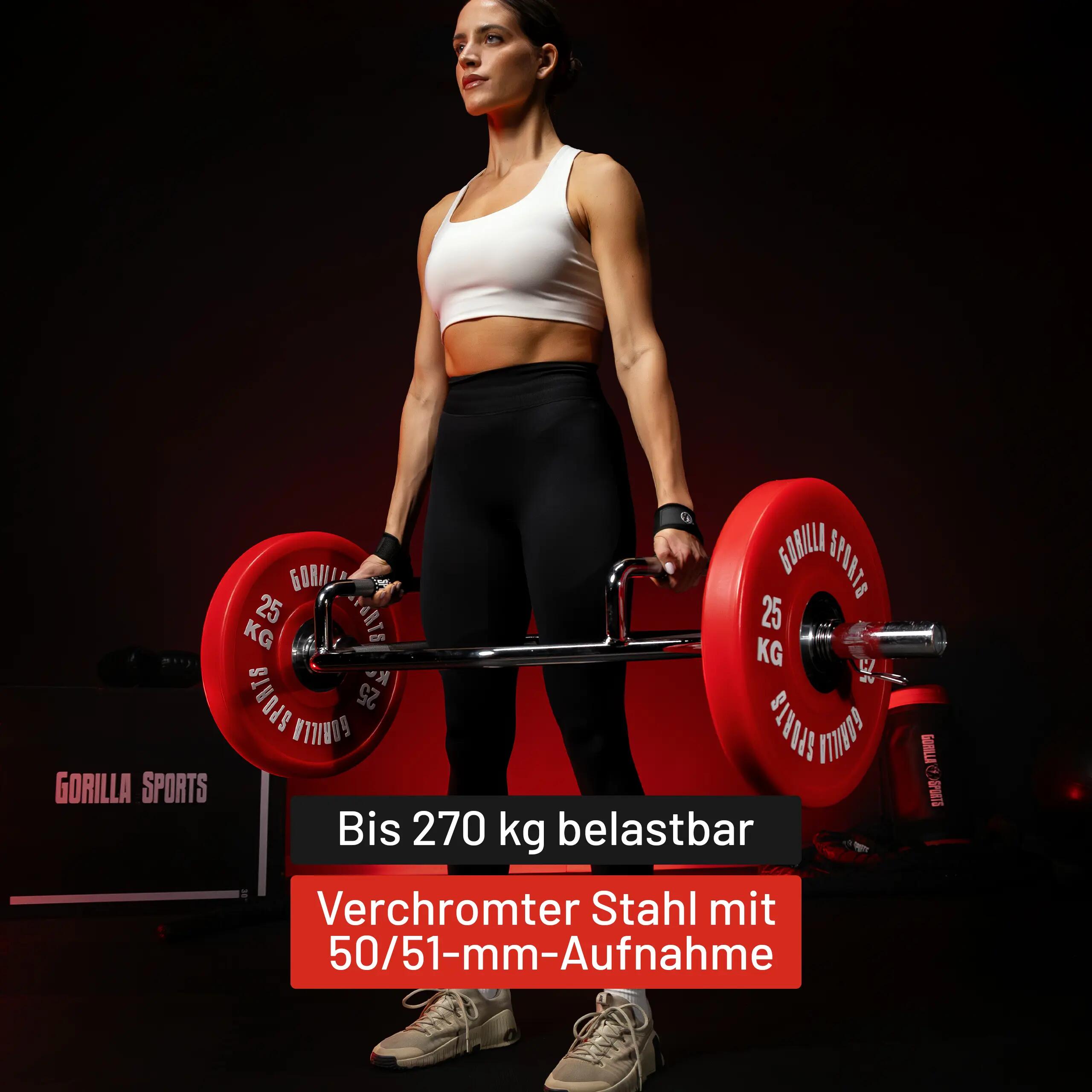 BARRE OLYMPIQUE HEXAGONALE | 25KG DIAM 50MM | MAX 270KG | STOP DISQUES À RESSORT 6/13