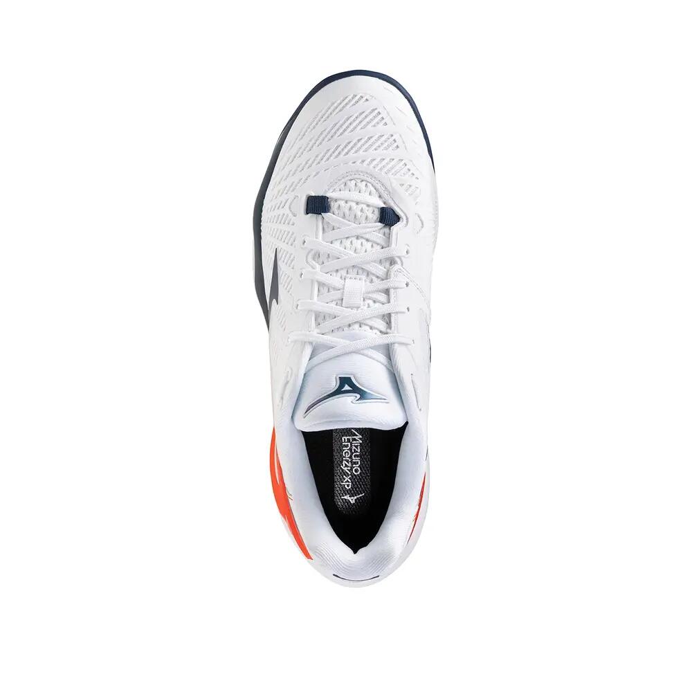 Buty tenisowe Mizuno Neo Ace AC Białe/Insignia Niebieskie/Pomarańczowe 6/6