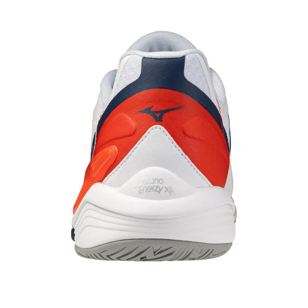 Buty tenisowe Mizuno Neo Ace AC Białe/Insignia Niebieskie/Pomarańczowe 3/6