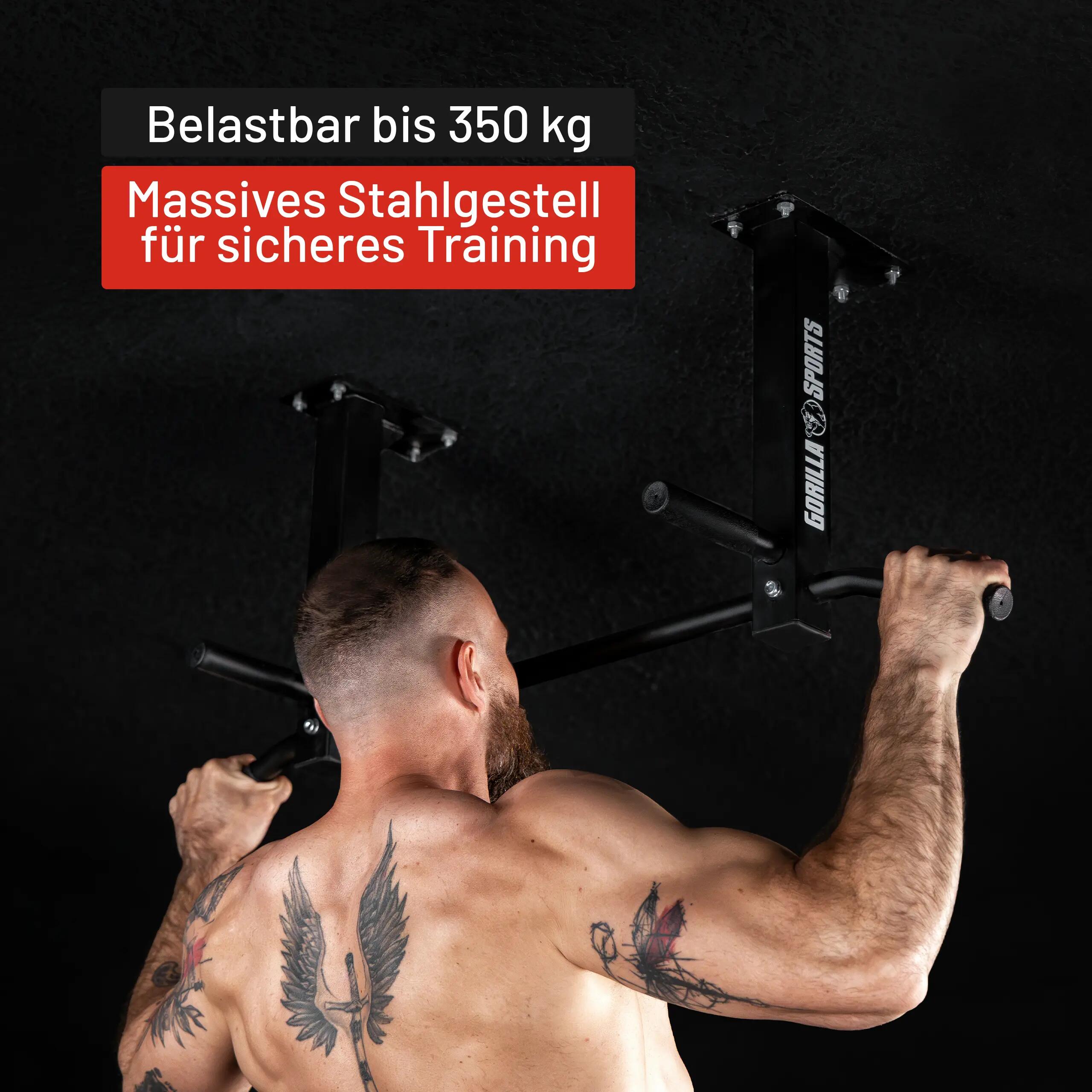 BARRE DE TRACTION NOIR POUR PLAFOND | MUSCULATION 4/9