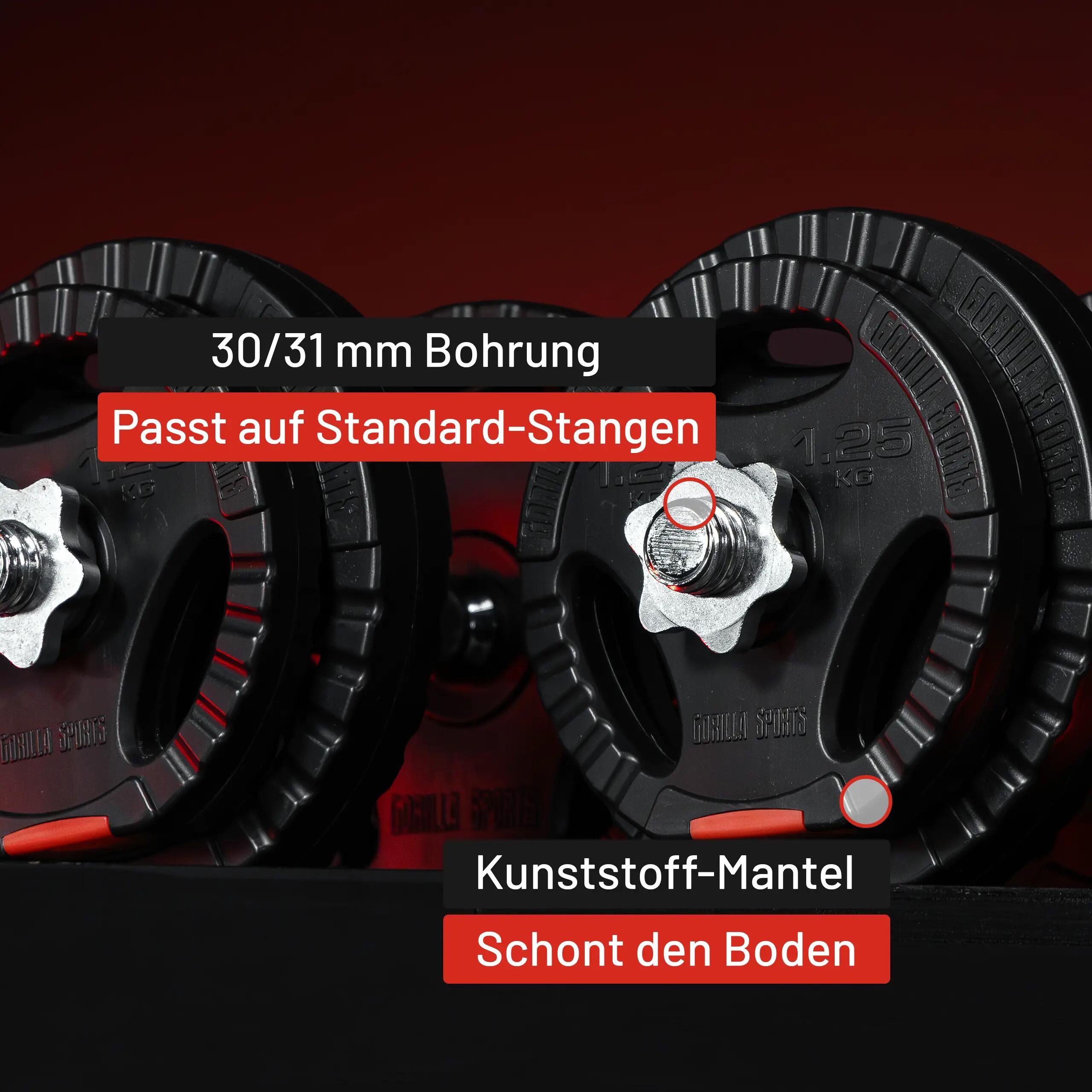 Gewichtsschijf - Halterschijf - 10 kg - Gripper Kunststof - 30 mm 6/10