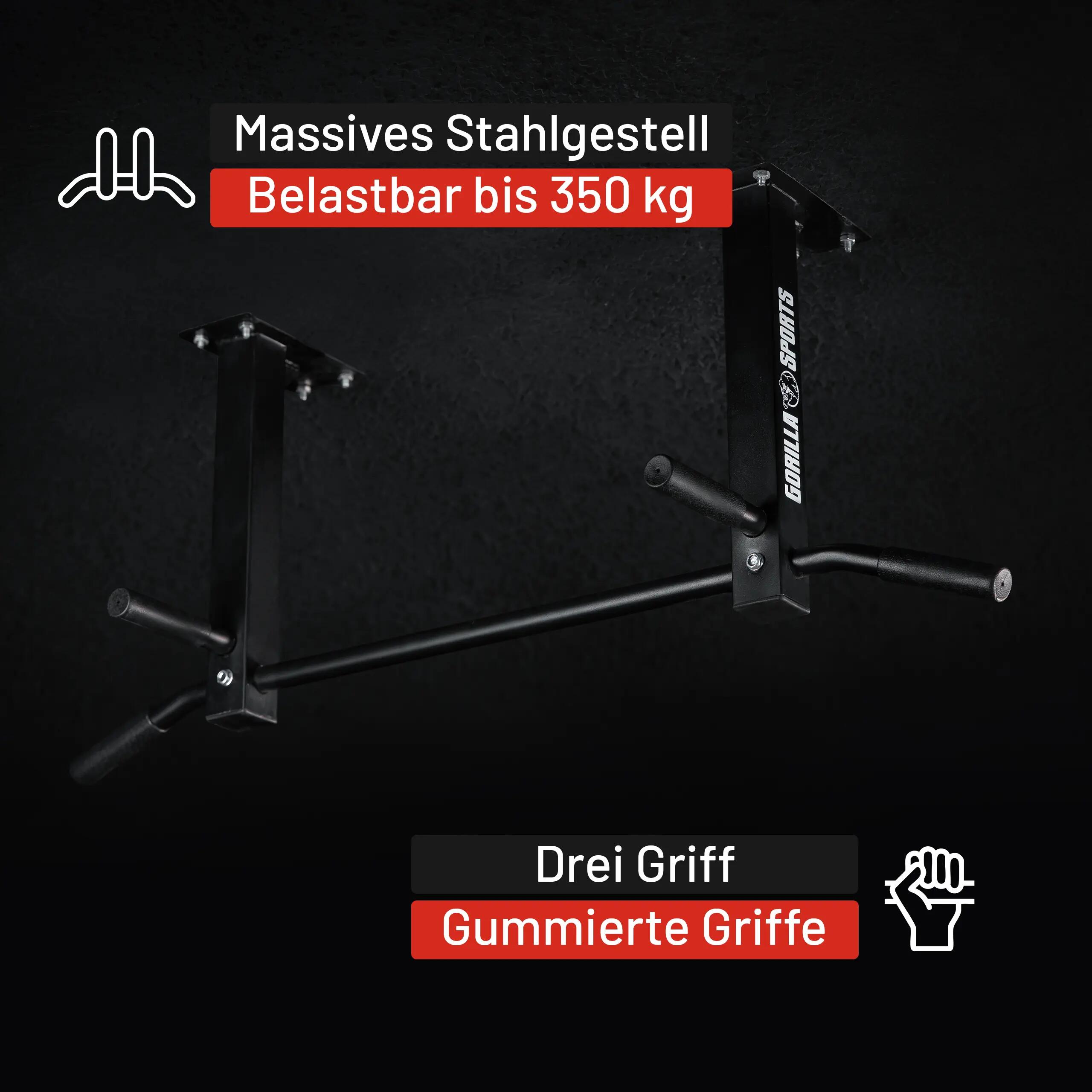 BARRE DE TRACTION NOIR POUR PLAFOND | MUSCULATION 2/9