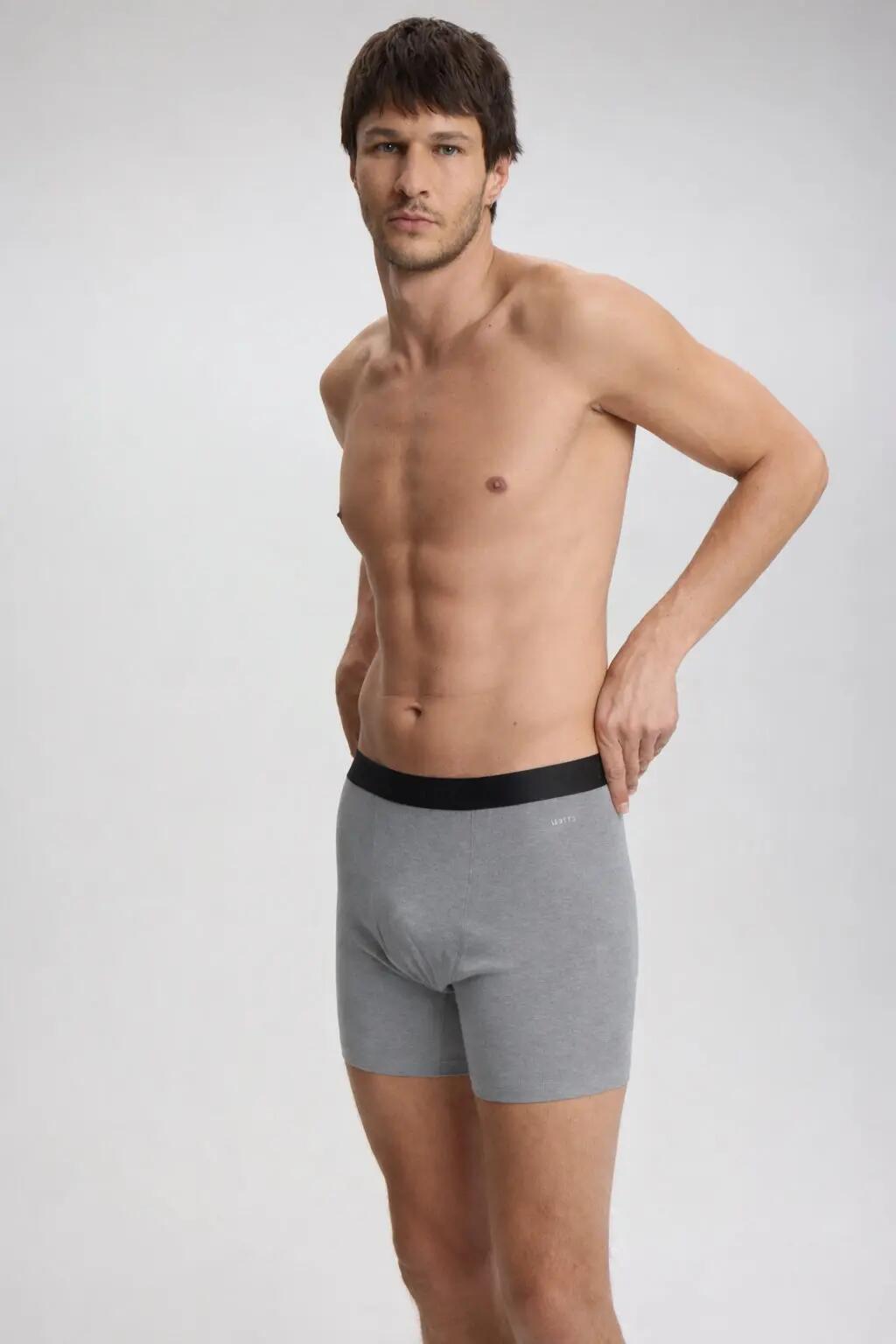 İsetta Erkek Dikişsiz Konfor Boxer Gri XL 2/2