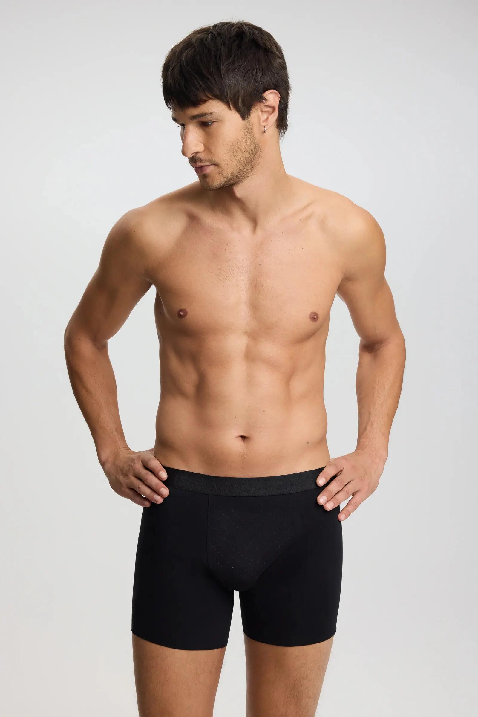 İsetta Erkek Dikişsiz Performans Boxer Siyah 2XL 5/5