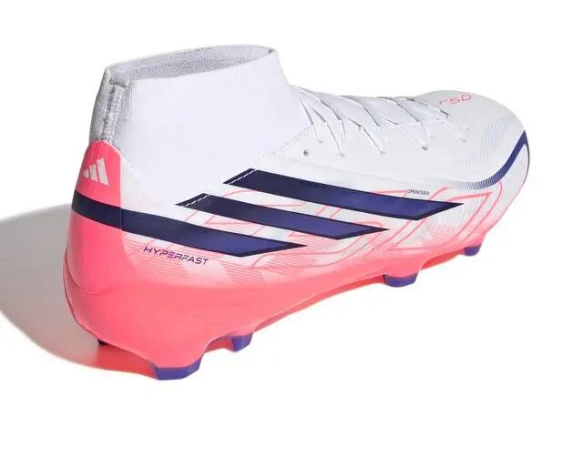 Adidas F50 HYPERFAST LEAGUE MID FG Erkek Çim Zemin Kramponu IH7090 Beyaz 5/5