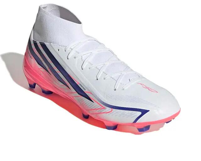 Adidas F50 HYPERFAST LEAGUE MID FG Erkek Çim Zemin Kramponu IH7090 Beyaz 3/5
