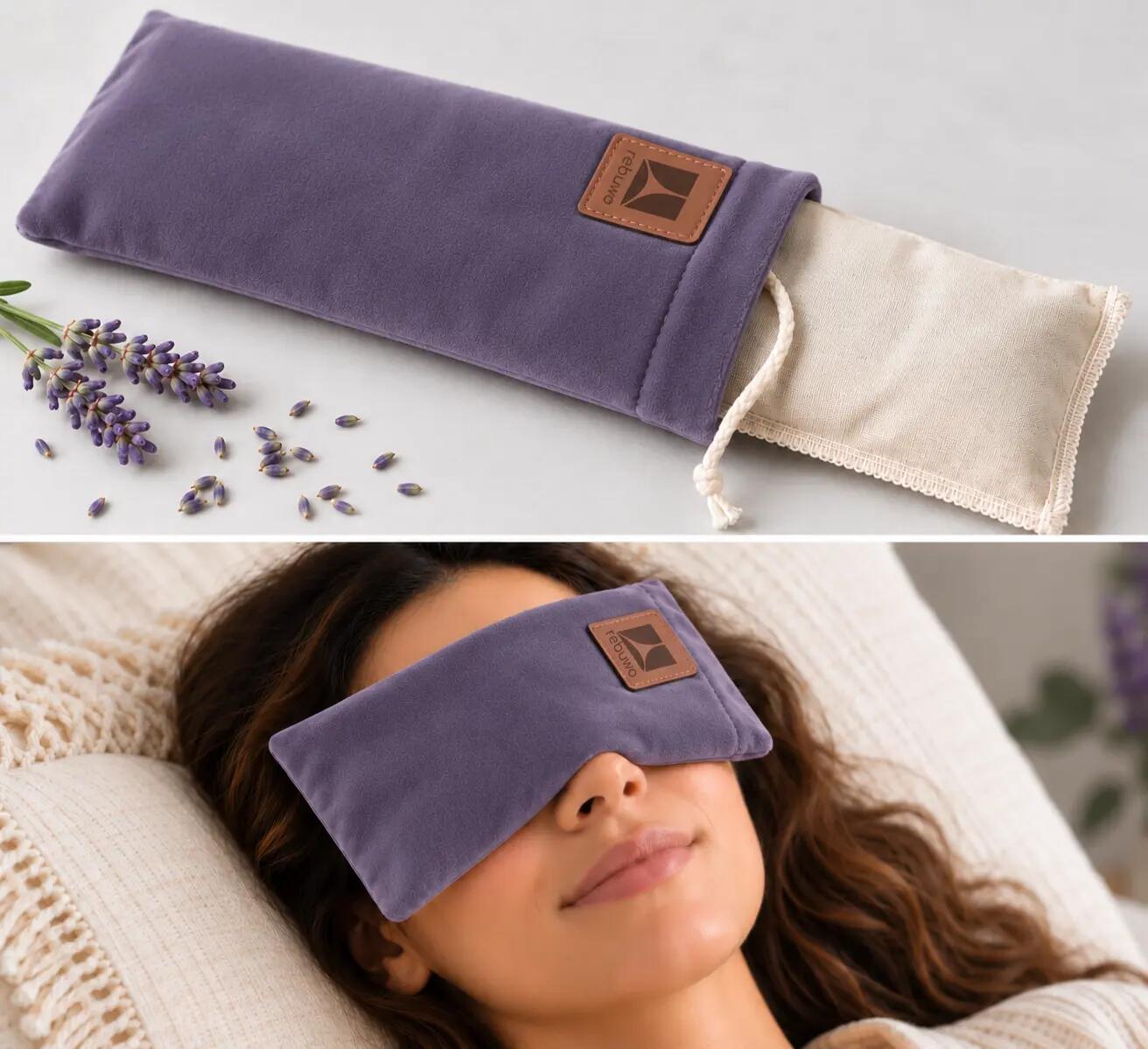 Rebuwo Kadife Meditasyon Seti - Minder + Bolster + Lavantalı Göz Yastığı - Mor 6/7