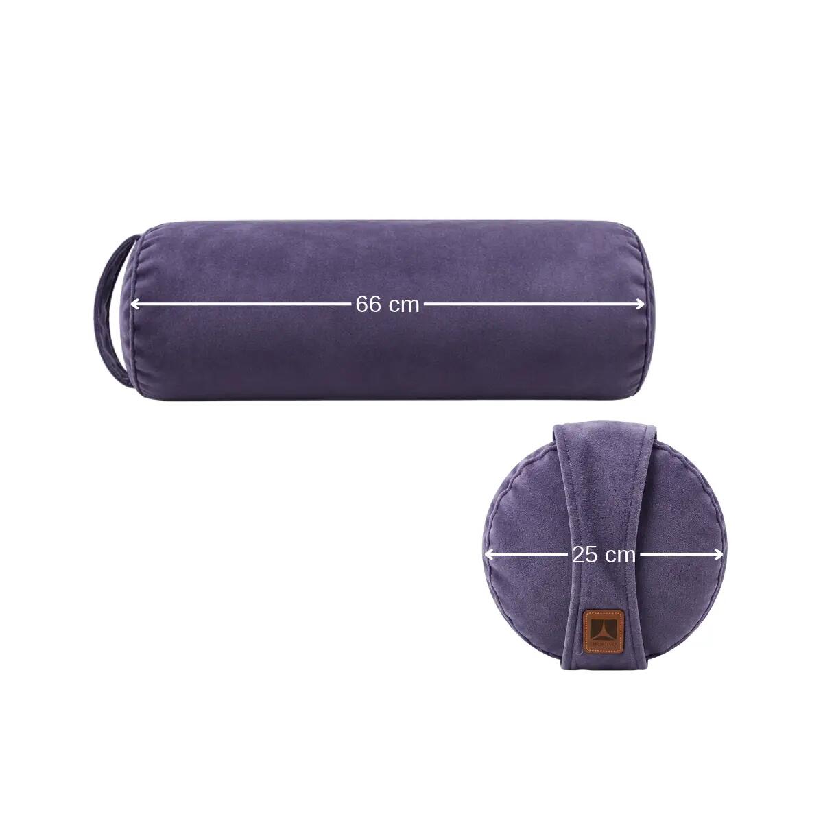 Rebuwo Kadife Meditasyon Seti - Minder + Bolster + Lavantalı Göz Yastığı - Mor 3/7