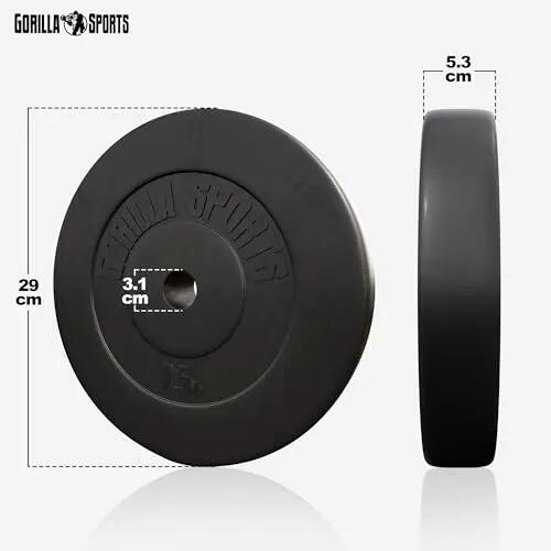 Gorilla Sports Halterschijven Set - Bundel 4 x 7,5 kg - Kunststof - 30 mm 2/8