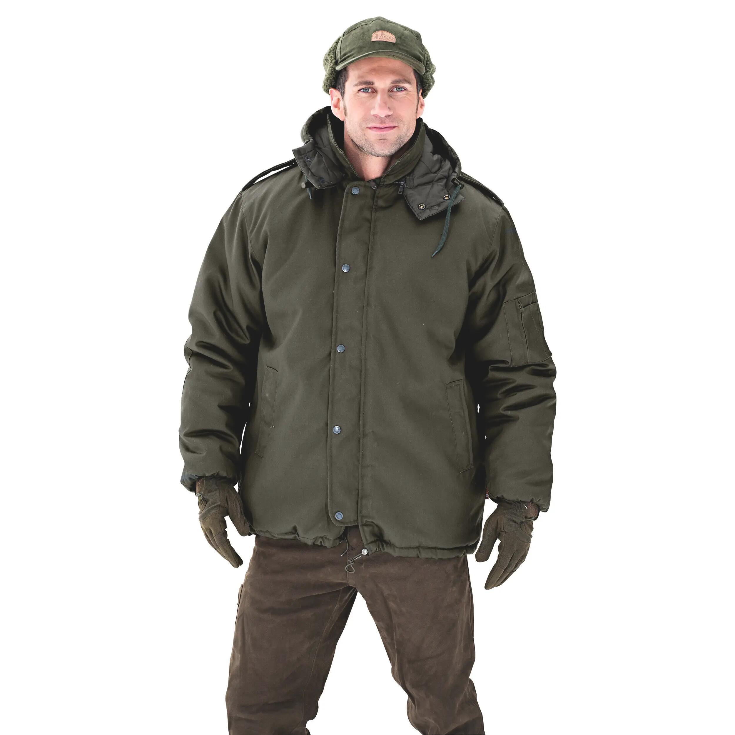Herren - anorak - warm gefüttert, abnehmbare kapuze - canada - olivgrün 2/5