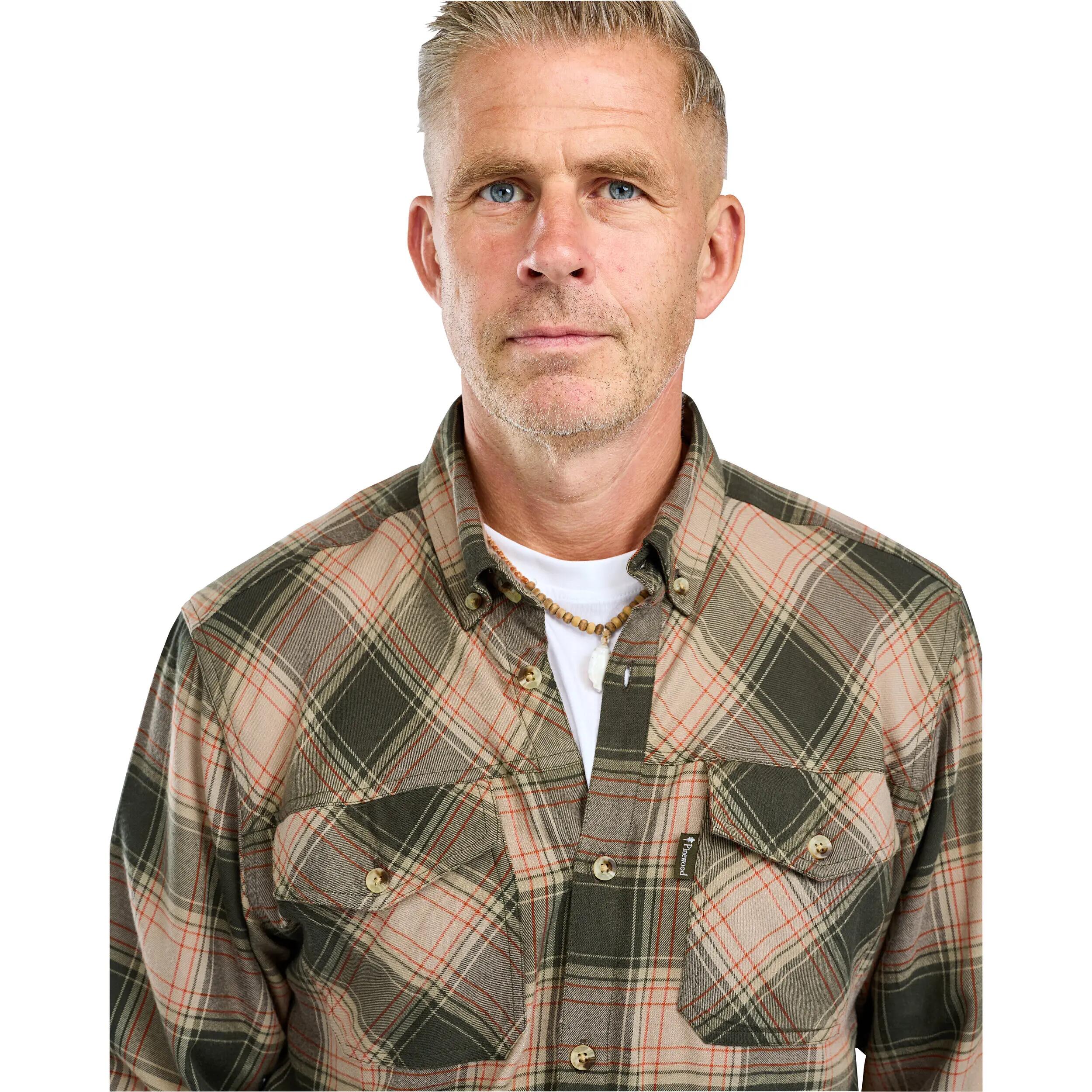 Herren-Flanellhemd Finnveden Forest - kariert, Olive/Dark Green 3/11