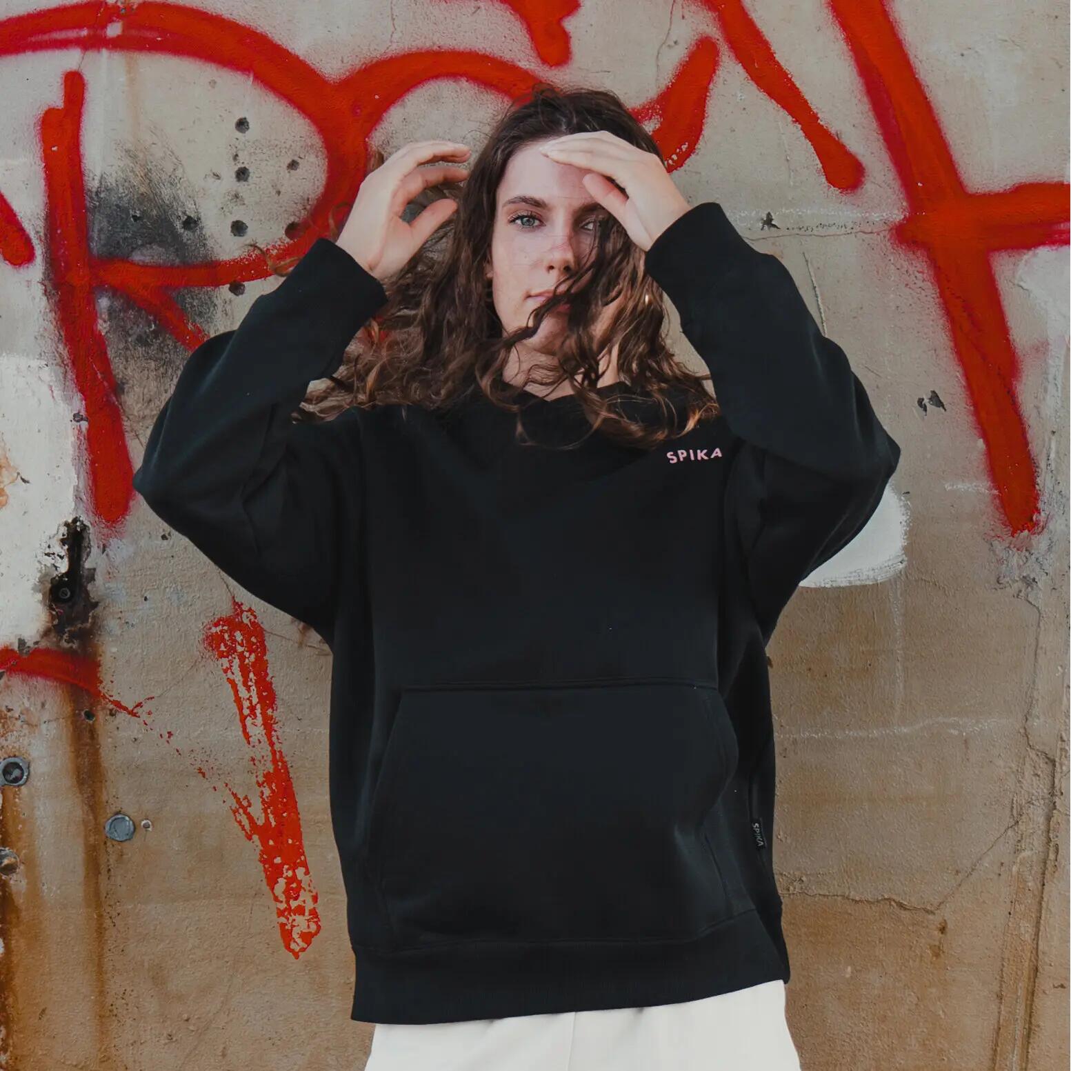 Damen - Outdoor-Hoodie - Kapuze, Kängurutasche - GO Contour - Schwarz 3/5