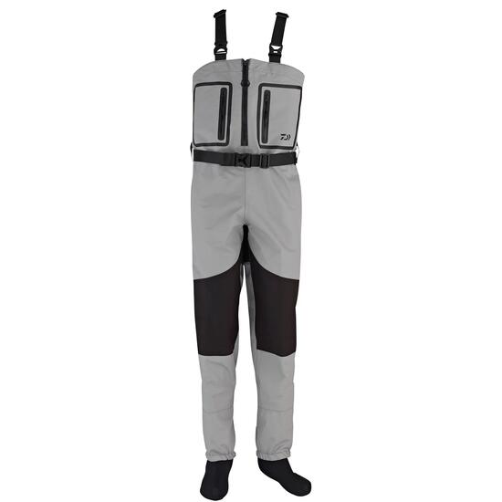 Herren - Angeln - Wathose - atmungsaktiv, wasserdicht - D-Vec - grau