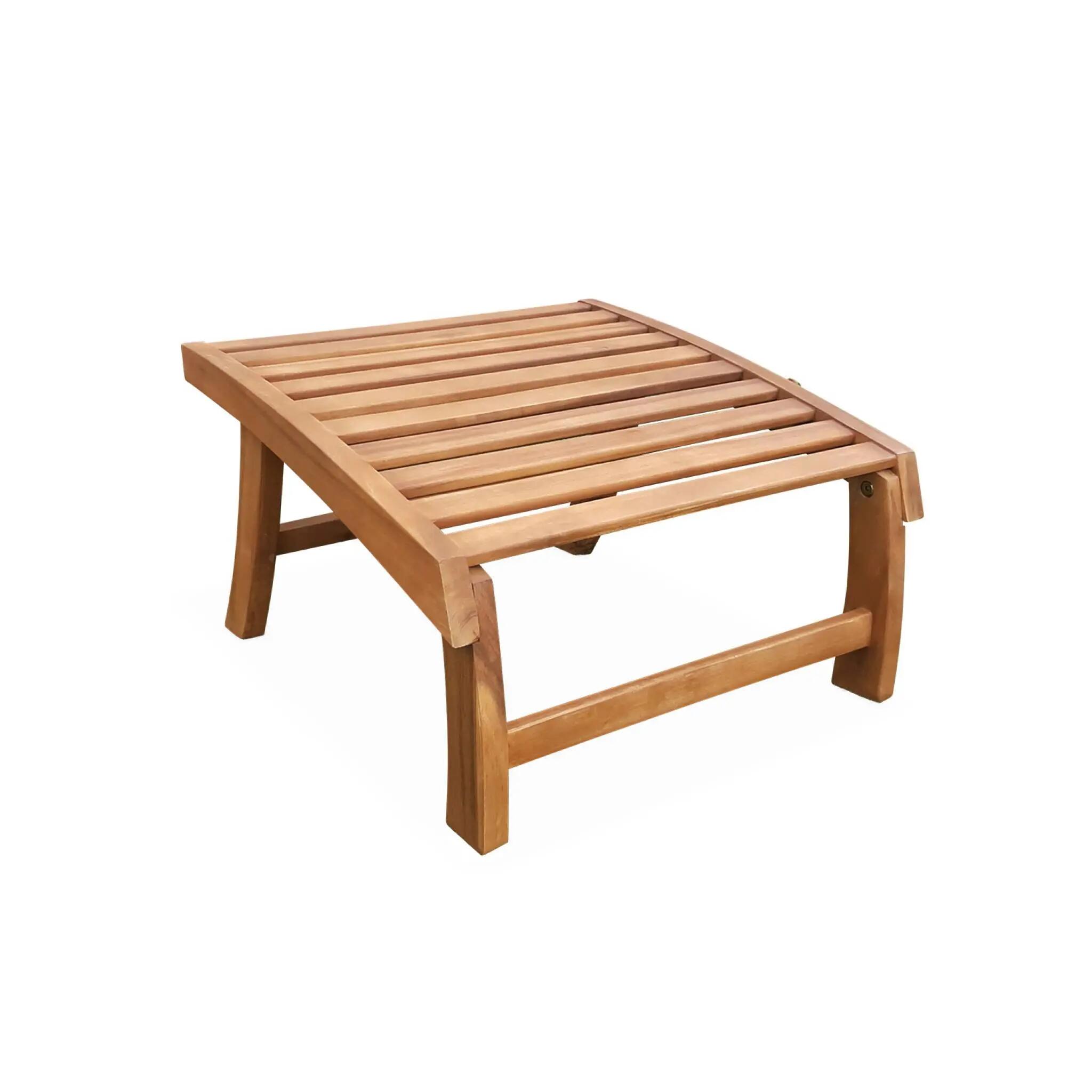 Silla con reposapiés de madera, set de 2, Teck 8/10