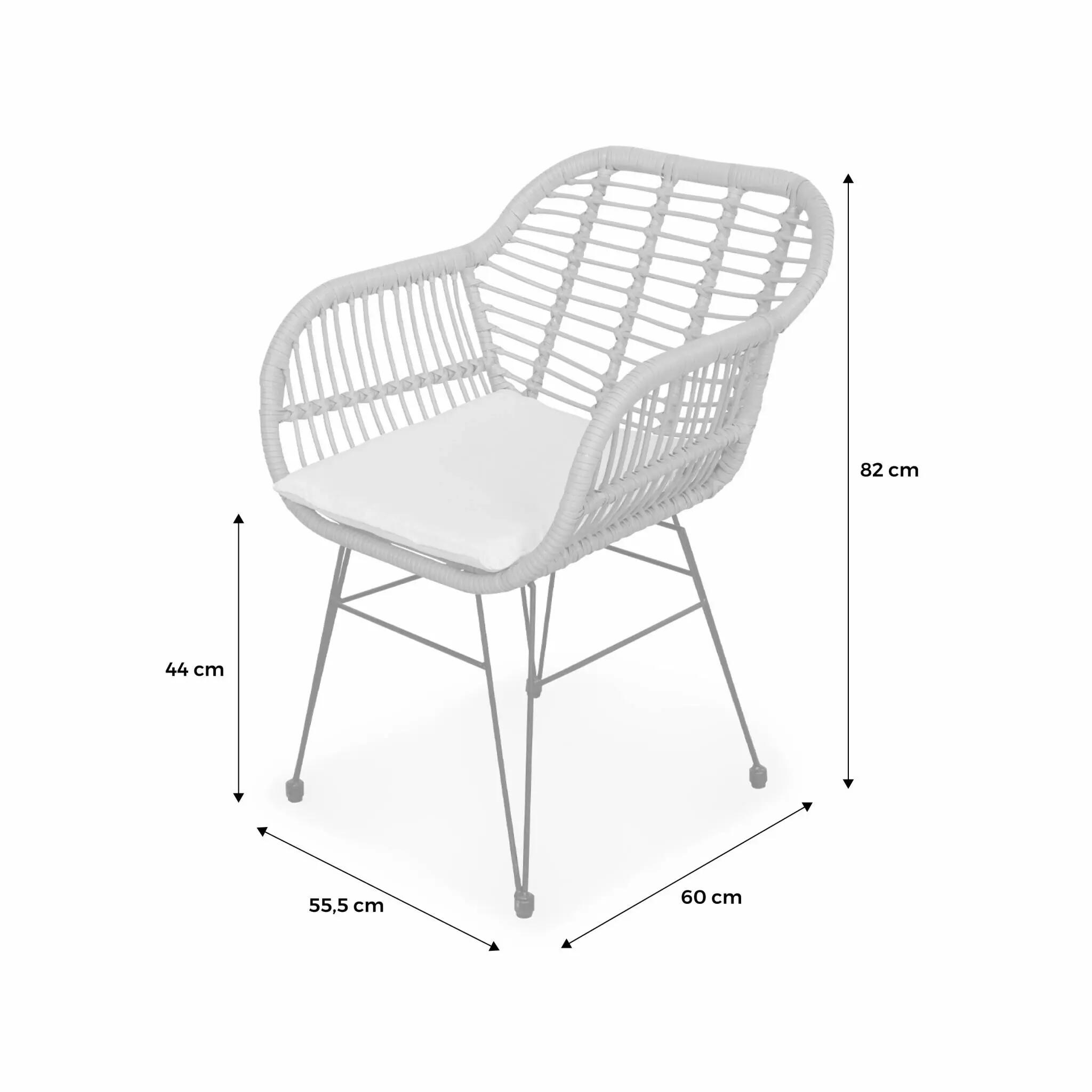 Sillón de resina de bambú y efecto metálico, set de 2 9/10
