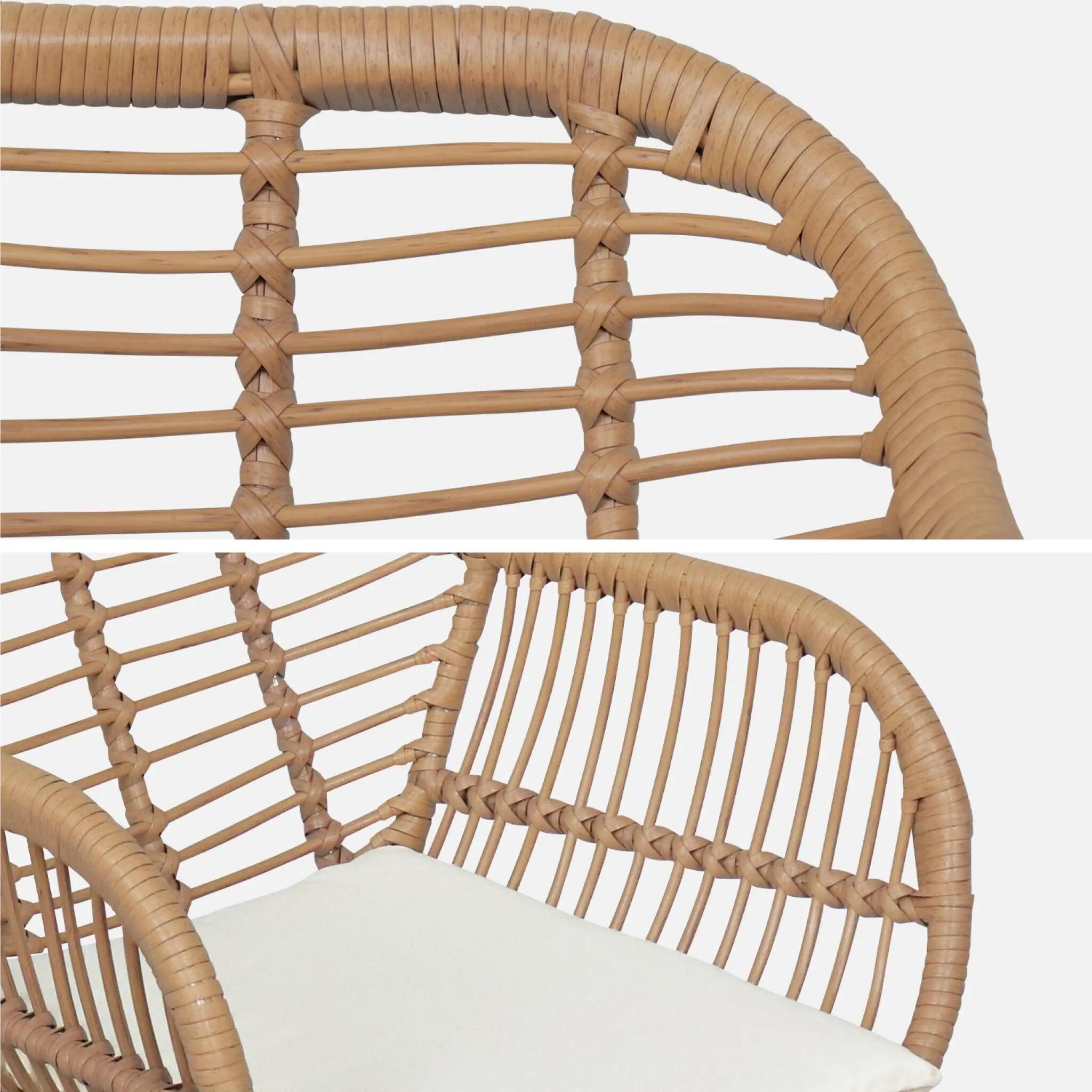 Sillón de resina de bambú y efecto metálico, set de 2 8/10