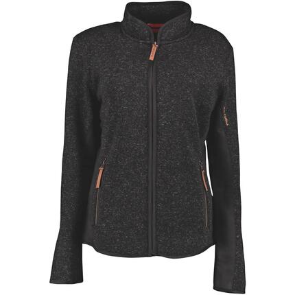 Damen - Strickfleecejacke - leicht tailliert - anthrazit - Größe 44