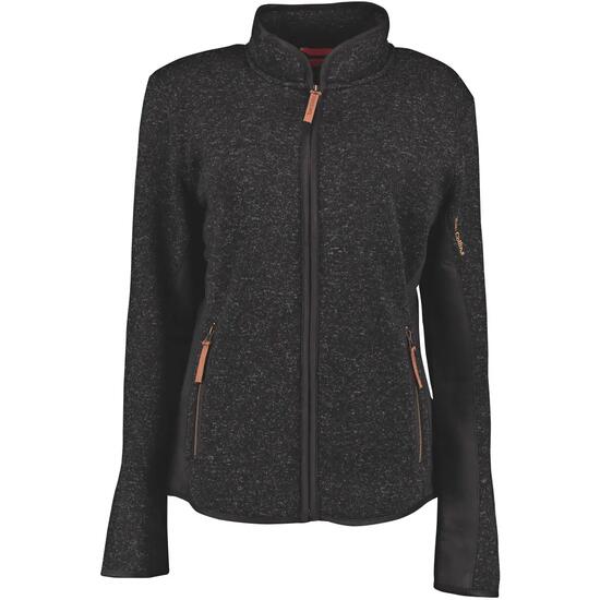 Damen - Strickfleecejacke - leicht tailliert - anthrazit - Größe 44