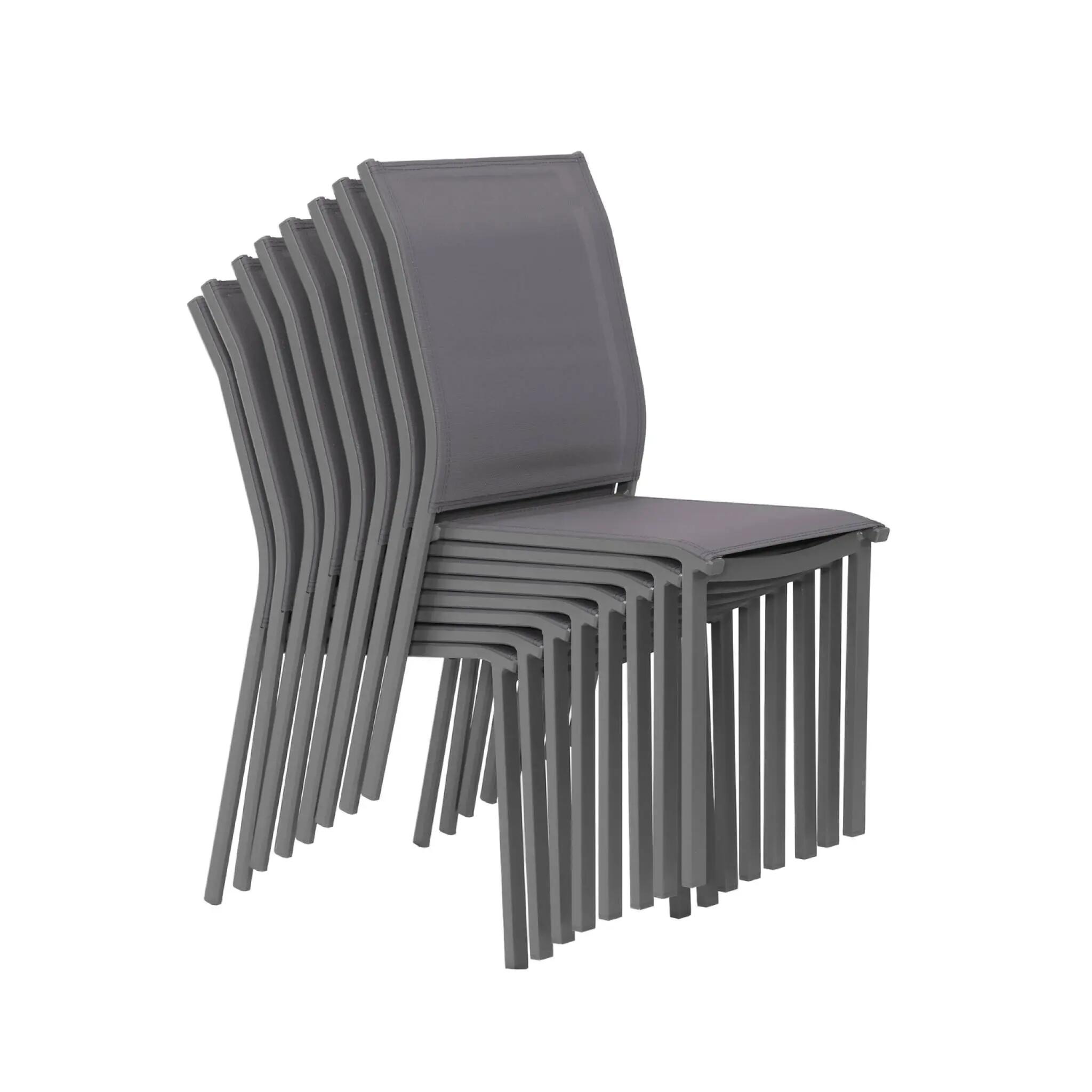 Conjunto mesa de jardín de aluminio con  8 sillas, Antracita 6/6