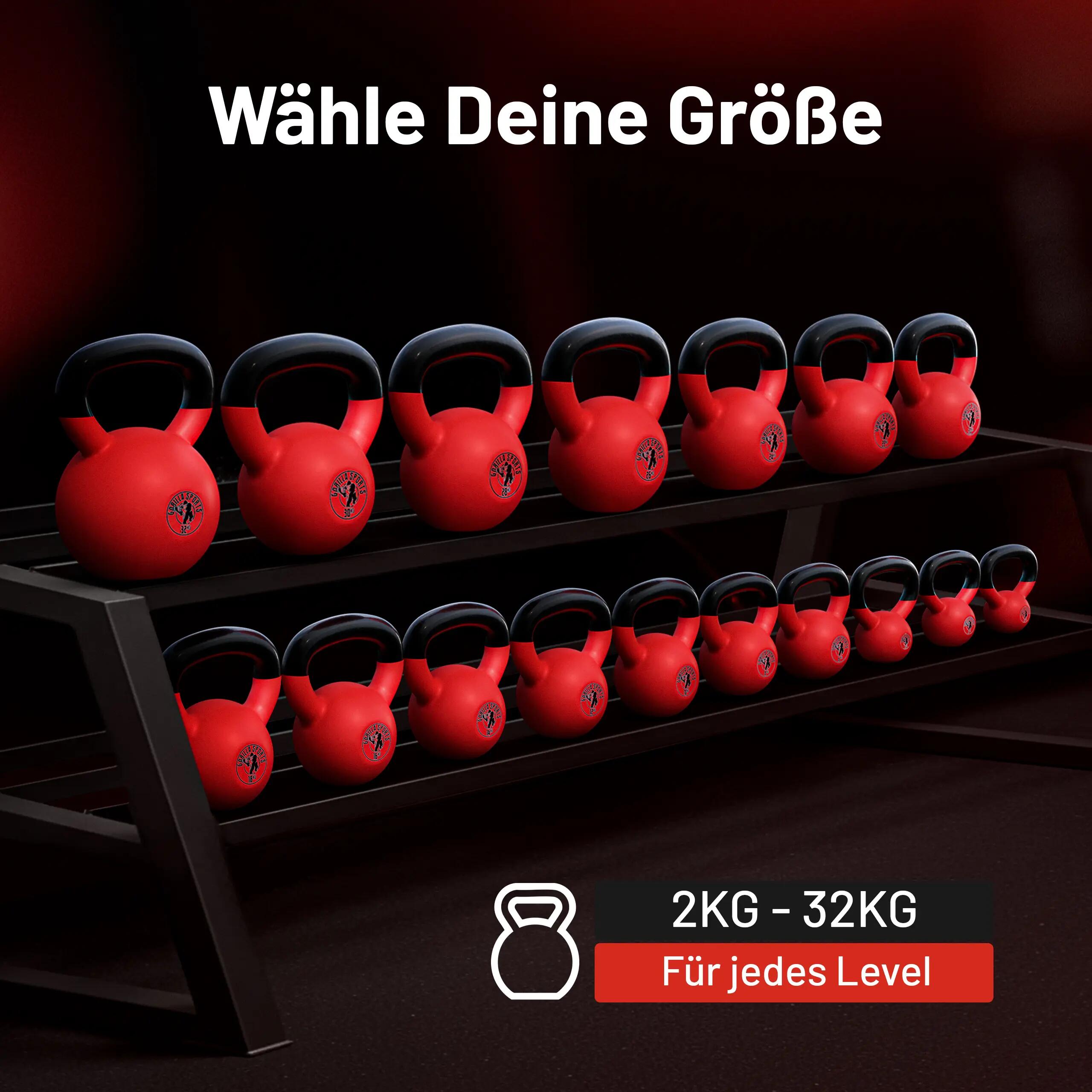 Kettlebell din fontă turnată cu înveliș de cauciuc 2kg 5/7