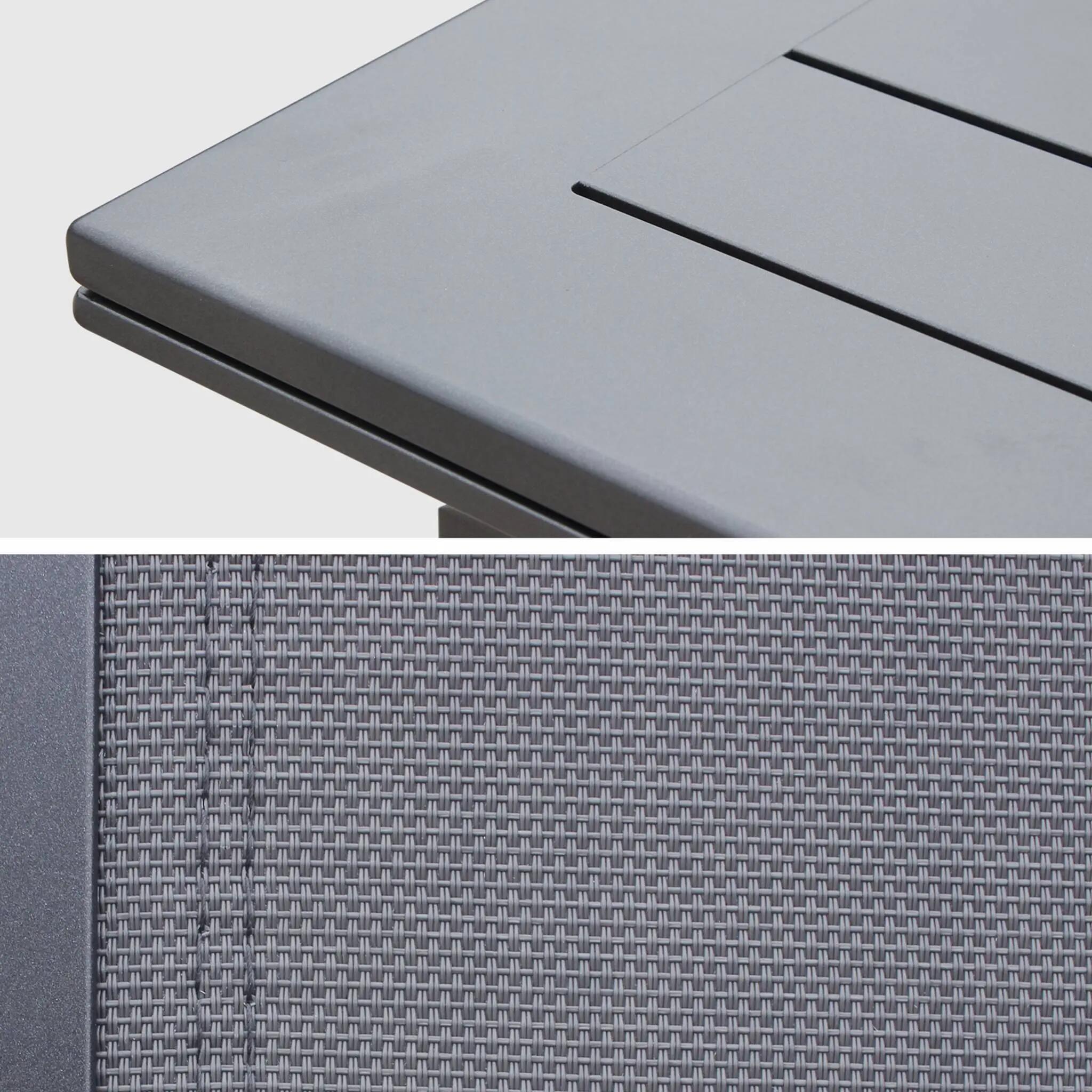 Mesa de jardín extensible de aluminio con 10 sillas, Antracita 8/9