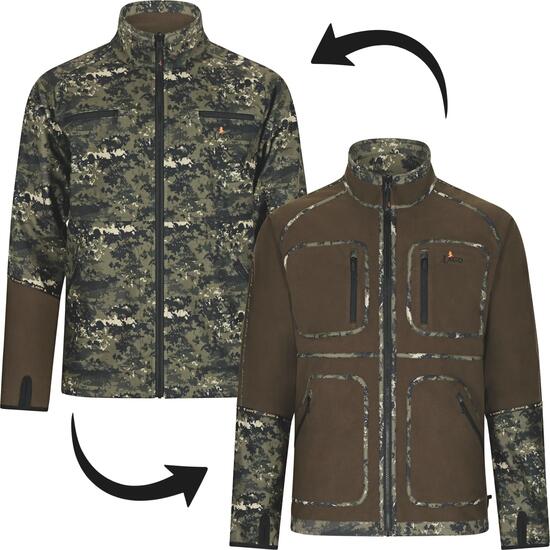 Herren - Outdoor-Wendejacke - Fleece, winddicht - Shawk - phantomX/Oliv
