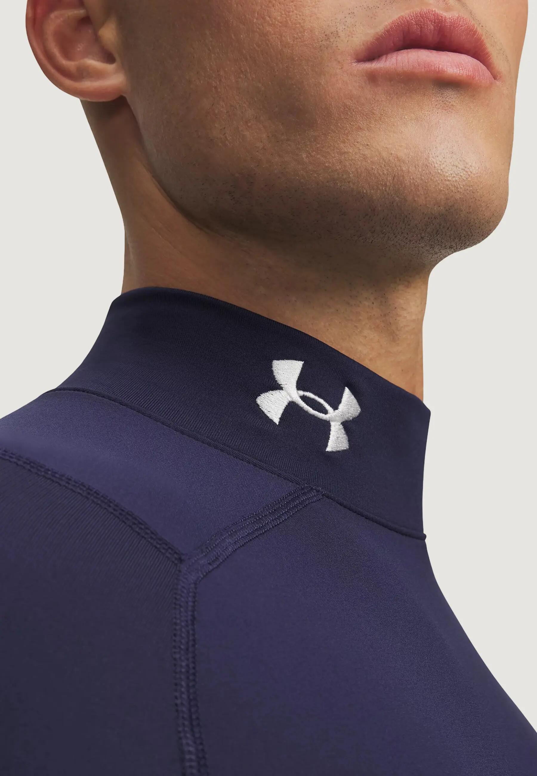 Maillot de compression à manches longues Under Armour ColdGear Mock Bleu marine 4/5