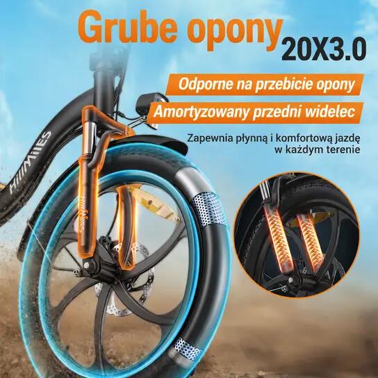 MilePort 1 Foldable Electric Bike 36V 13AH 20" Fat Commuter 7/9