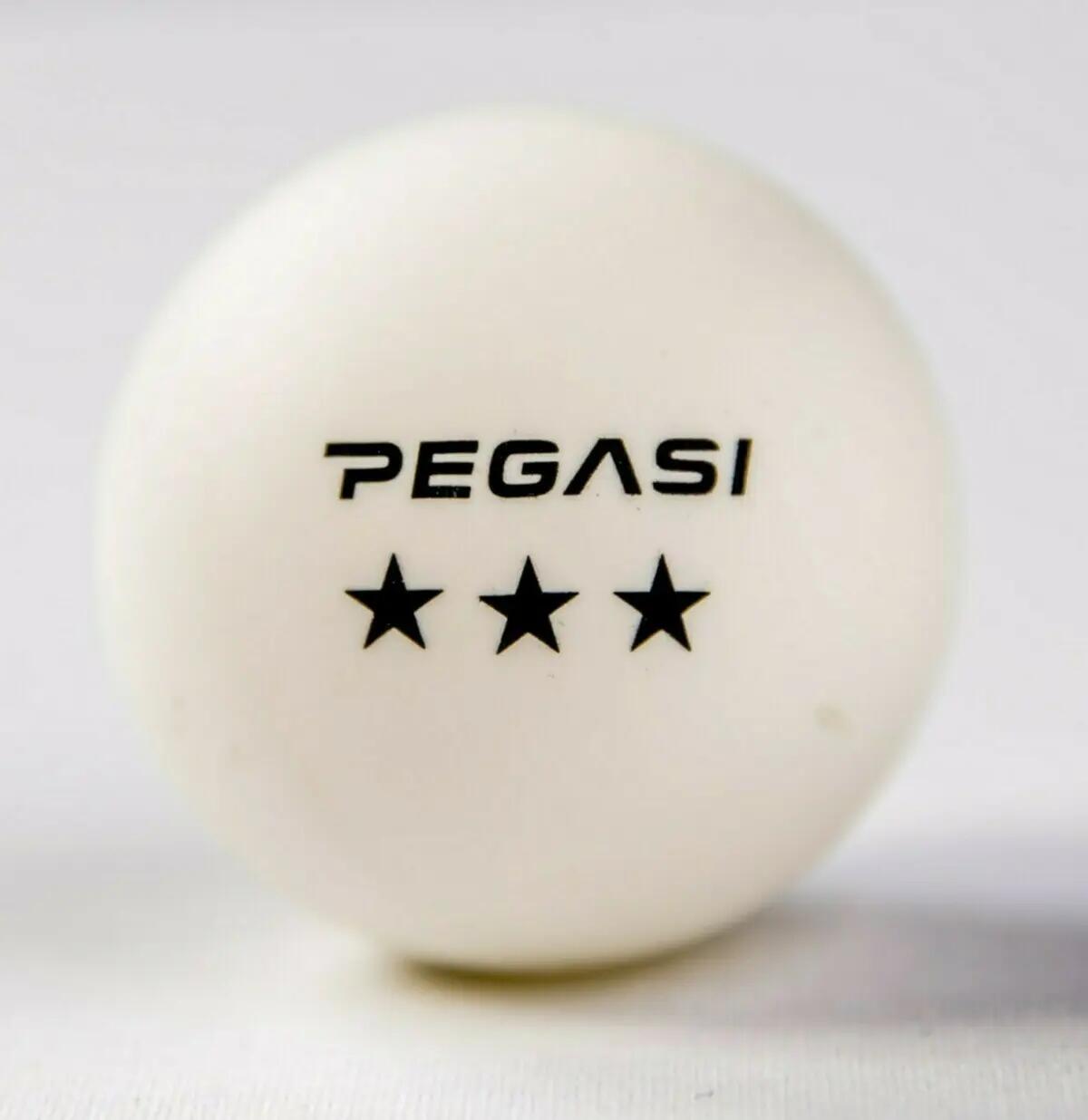Pegasi 3-Sterne Tischtennisbälle 6Stk. Weiß 2/3