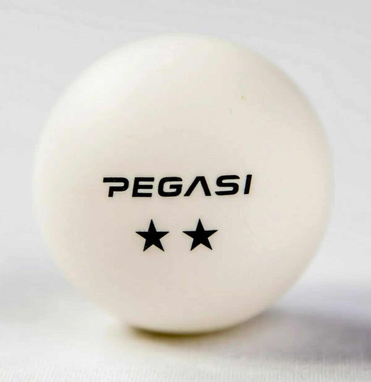 Pegasi 2-Sterne Tischtennisbälle 6Stk. Weiß 2/3