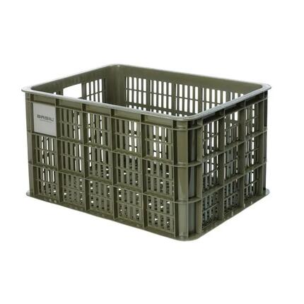 Basil Crate L fietskrat 40 L mosgroen, gerecycled kunststof, 38x49x26 cm, ...