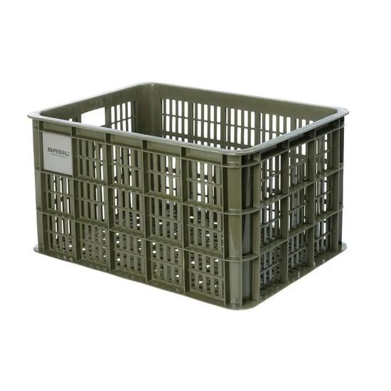 Basil Crate L fietskrat 40 L mosgroen, gerecycled kunststof, 38x49x26 cm, ...