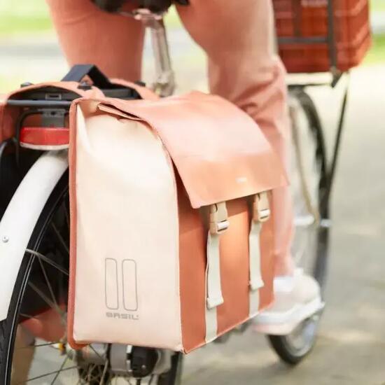 Dubbele fietstas "Urban Load", terra red/rose