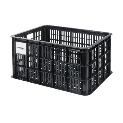 Caisse de vélo Basil L - Grande - 40 litres - Noir