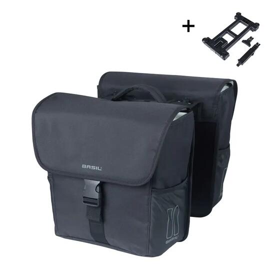 BASIL Go Double MIK 2.0 Dubbeltas 32 Liter - 900D Polyester, trekkoordsl...