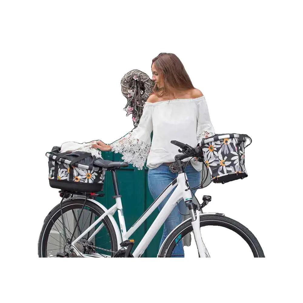 Cestino/borsa per bicicletta KLICKfix Bikebasket Reisenthel happy flowers 28x26x 3/4