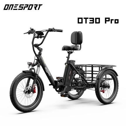 Tricycle électrique ONESPORT OT30 PRO, batterie 48V 18Ah, pneus 20 pouces