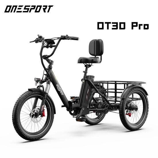 Tricycle électrique ONESPORT OT30 PRO, batterie 48V 18Ah, pneus 20 pouces