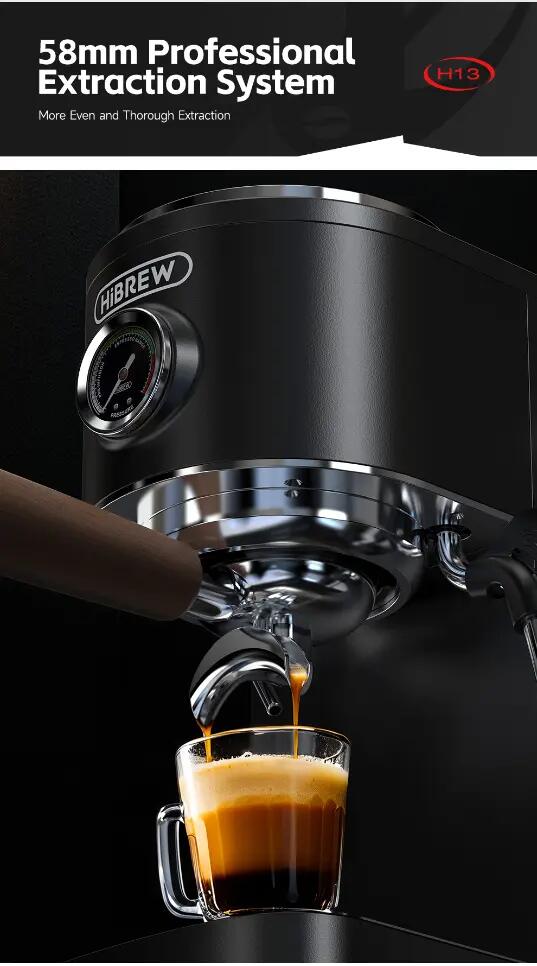 HiBREW H13 espresso kávovar s dvojitým kotlom, tlak 20 bar 7/15